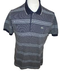 LACOSTE  HERREN Polo shirt hemd GESTREIFT BAUMWOLLE  DEVANLAY Gr. 5 / 52 SELTEN