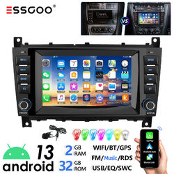 Für Mercedes C Klasse W203 CLC W209 Autoradio Android 13 GPS Navi Carplay 32G 7"