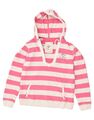 CREW KLEIDUNG Mädchen Hoodie Pullover 11-12 Jahre rosa gestreift Baumwolle AO09