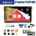 9" Android 13 Autoradio Carplay GPS NAV RDS +Rückfahrkamera Für VW GOLF 5 6 Polo