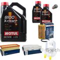 BOSCH Inspektionspaket 7L Motul 8100 X-clean+ 5W-30 für VW Audi Golf V 2.0 GTI