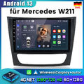 6+128GB Carplay Android 13 Autoradio GPS Für Mercedes Benz CLS E-Class W211 W219