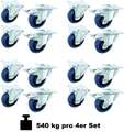 4 Set SL 100 mm Lenkrollen mit Bremse Bockrollen BLUE WHEELS Transportrollen ECO