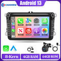 4+64GB CarPlay Android 13 Autoradio DAB+ GPS Für VW Golf 5 6 Passat Polo Touran