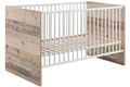 Babybett Kinderbett Gitterbett Juniorbett Holz Optik Old Style Weiß matt 70x140