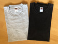 2x Fruit of the Loom-Herren T-Shirt  Gr. XL Schwarz+HellGrau SommerPulli/Shirt