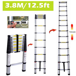 5m 4.7m 3.2m Aluminium Klapp Teleskopleiter Trittleiter ausziehbar Aluleiter Neu