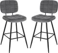 Barhocker 2er Set Barstuhl Küchenstuhl Samt Bistrohocker Tresenhocker 367dgr2