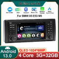 Android 13.0 Autoradio CarPlay 32GB Für BMW 5er E39 X5 E53 E38 Range Rover L322