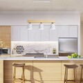 LED Hängelampe Esstisch Holz Pendelleuchte 3 Flammig Warmweiß Höhenverstellbar