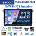 Autoradio Carplay Android 13 4+64G 4G GPS NAV Kamera Für VW Golf 5 6 Touran Polo