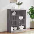 Sideboard mit LED-Leuchten Kommode Highboard Schrank Anrichte Grau Sonoma vidaXL