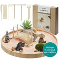 Mini Zen Garten Kit - Miniatur Sand Garten mit Zubehör - Deko Zengartenset