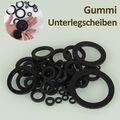 Flach Unterlegscheiben Dichtung Schwarz Nylon Gummi Sicherungsringe 1/8"- 2"