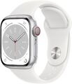 Apple Watch Series 8 [GPS + Cellular, inkl. Sportarmband weiß] 41mm Aluminiumg G