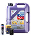 Motoröl 5W40 LIQUI MOLY Leichtlauf High Tech 5L+HENGST Ölfilter +Spülung