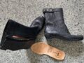 Think! Damen Leder Stiefelette, schwarz, Gr. 37