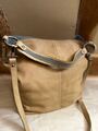 Schultertasche Letizia Relaxed Natural Raw Soft Rustic Leather Slouch Hobo Sac