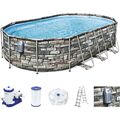 Bestway 56719 Power Steel Comfort Jet Series Frame Pool-Set mit Filterpumpe