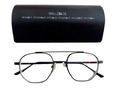 Brille nerdiges Brillengestell schwarz von Firmo + Box + Brillenputztuch