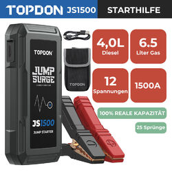 TOPDON JS1500 Auto KFZ Starthilfe Jump Starter 1500A Ladegerät Booster Powerbank