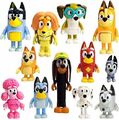 Bluey Family Bingo Dog Dad Mom Action Figures Familie und Freunde Set 12 pack