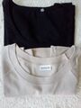 2 T-Shirt's, WE – schwarz, Street one – beige, Rundhals, Größe 40