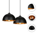 2x LED Pendelleuchte Schwarz-gold Pendellampe Hängelampe Retro Beleuchtung E27