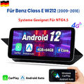 CarPlay Android 12 Autoradio Für Benz E Klasse W212 09-2016 NTG4.5 GPS Nav 4+64G