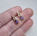 Ohrstecker 9 kt Gelbgold Clogau Amethyst & Diamant Lebensbaum 2,5 g