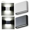 SMD LED Wand-Außenleuchte GARTO, IP54 Alu, Slim Außen-Wand-Lampe Alu 230V