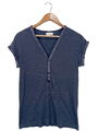 DIESEL V-Ausschnitt-Shirt Damen Gr. DE 42 blau Casual-Look