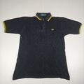 Fred Perry Herren Poloshirt Schwarz Gelb Twin Tipped Vintage Größe Small M1200 056