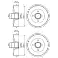 2X BOSCH 203,3mm BREMSTROMMELN HINTEN PASSEND FÜR DACIA LOGAN SANDERO RENAULT