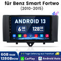 Android13 Autoradio GPS Navi Carplay 6+128GB für Mercedes Benz Smart Fortwo 451