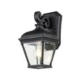 Außenwandlampe Aluminium Glas H: 27,4 cm IP44 Schwarz E27 Vintage Wandleuchte