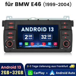 2+32GB Android 13 Autoradio Navi GPS SWC Carplay für 3er BMW E46 318 320d 325i