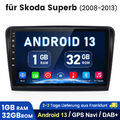 32GB 10.1" Autoradio Für Skoda Superb 2009-2013 Android 13 Carplay GPS Navi SWC