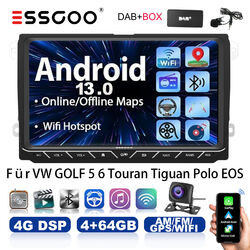 DAB+ Android 13 4+64G Autoradio Navi Carplay Für VW GOLF 5 6 Touran Polo EOS KAM