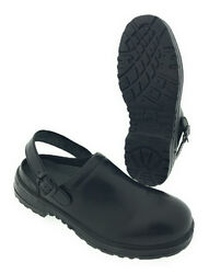 Trucker Clogs Leder LKW Arbeitsschuhe Sicherheitsschuhe Stahlkappe schwarz 39-48