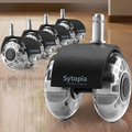 Sytopia Bürostuhl Rollen 11Mm X 22 Mm, 5Er Set Rollen Für Bürostühle, Super Leis