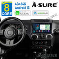 8 Kern 64G Android 13 Autoradio Apple Carplay GPS für Jeep Wrangler JK 2015-2017