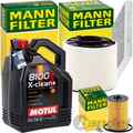 MANN INSPEKTIONSPAKET+5L MOTUL 5W-30 MOTORÖL passend für A4 B9 A5 F5 Q5 2-4.0TDI