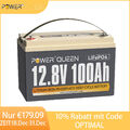 Power Queen 12V 100Ah LiFePO4 Akku Lithium Batterie mit 100A BMS für Solaranlage