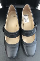 Clarks Spangen Pumps schwarz Gr. 38 neu