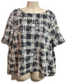 LOFT OUTLET Designer Pullover Pulli Oberteil Blumen Karo Tunika Chic Herbst UK 16 L