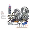 4x BREMSSCHEIBE BREMSBELÄGE BREMSBACKEN VORNE+HINTEN FÜR MERCEDES C-KLASSE W203