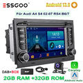 7" 2+32G DAB+ Carplay Android 13 Autoradio GPS RDS NAVI KAM Für Audi A4 S4 B6 B7