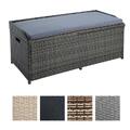 Polyrattan Gartenbank Sitzbank mit Auflagenbox Kissenbox Rattan Bank Kissentruhe