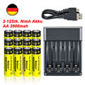 2-12x AA Wiederaufladbare Wiederaufladbar Rechargeable Akku Battery 2600mAh 1,2V